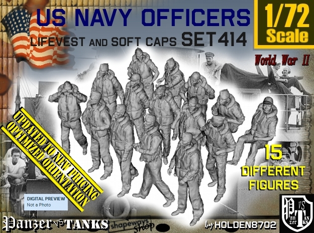 1/72 USN Officers Kapok Set414 in Tan Fine Detail Plastic
