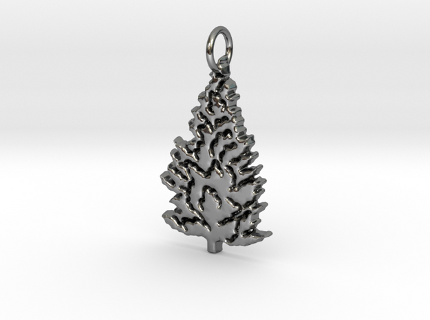 Pine Tree  in Fine Detail Polished Silver