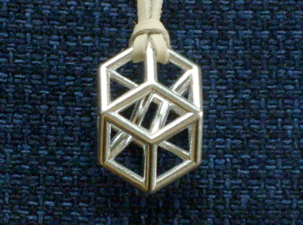 Bilinski Tesseract Pendant in Natural Silver: Large
