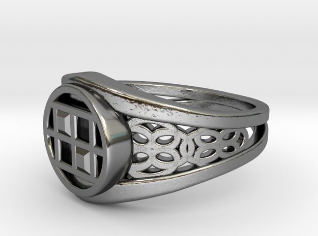 Capareda Twin Ring in Fine Detail Polished Silver
