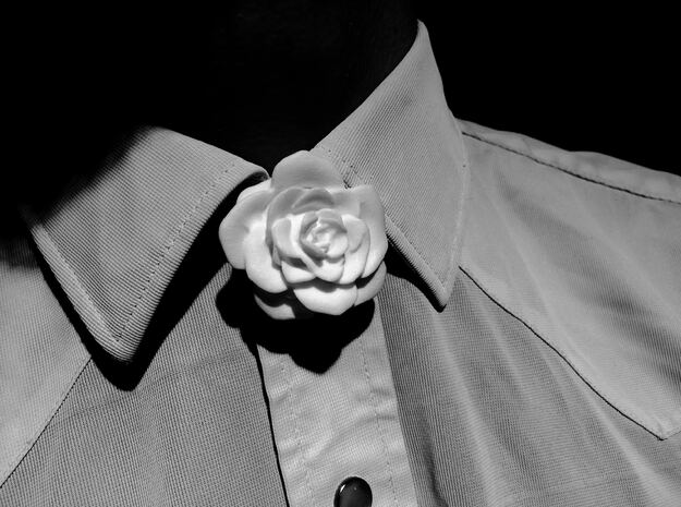 Rose Neck Tie in White Natural Versatile Plastic