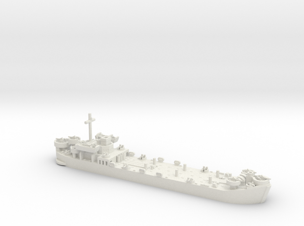 1/600 LST MkII Late 2x LCVP in White Natural Versatile Plastic