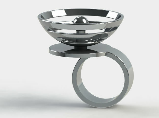 Orbit: US SIZE 5.5 in Polished Silver
