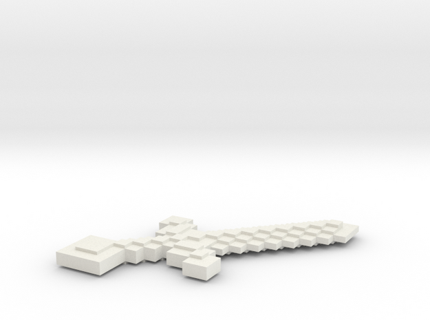 Minecraft Sword in White Natural Versatile Plastic: Small