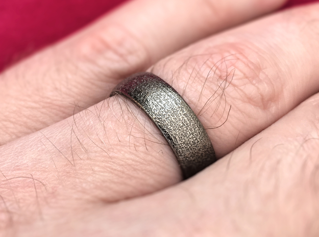 Men's Wedding Band Ring - 3D Printed Stainless Ste in Polished Nickel Steel: 9 / 59