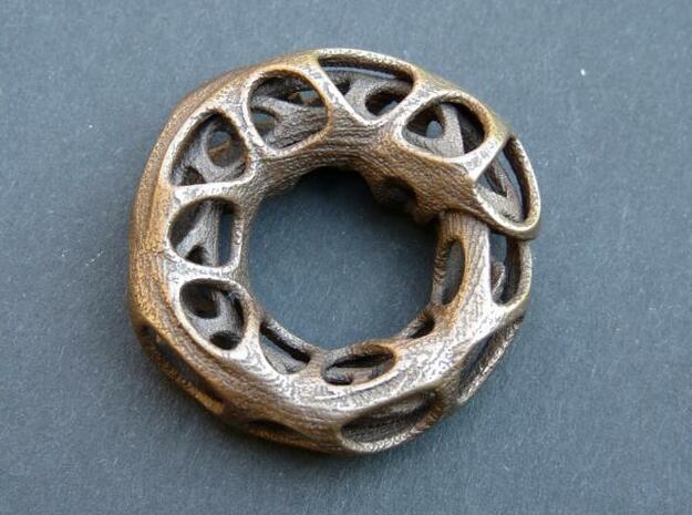 Ouroboros Pendant (M) in Polished Bronze Steel