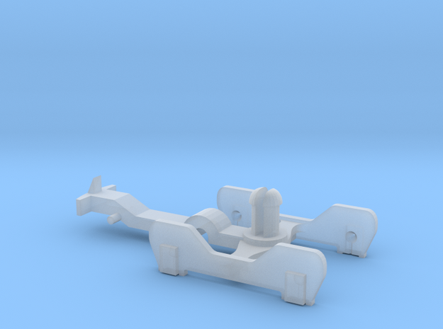 FR-style bogie with coupling in Smooth Fine Detail Plastic