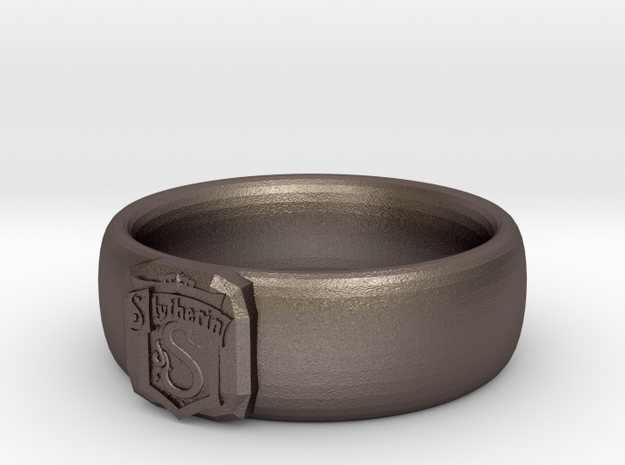 Slytherin Pride Ring in Polished Bronzed Silver Steel: 7 / 54