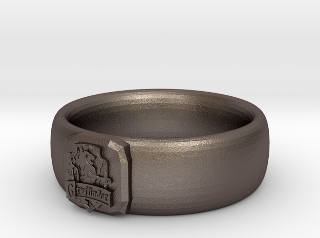 Gryffindor Pride Ring in Polished Bronzed Silver Steel: 7 / 54