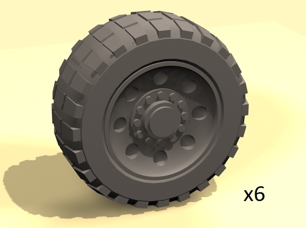 25mm diameter wheels for vehicle models x6 in White Processed Versatile Plastic