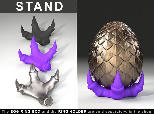 STAND for Dragon Egg Game of Thrones Ring Box in Purple Processed Versatile Plastic