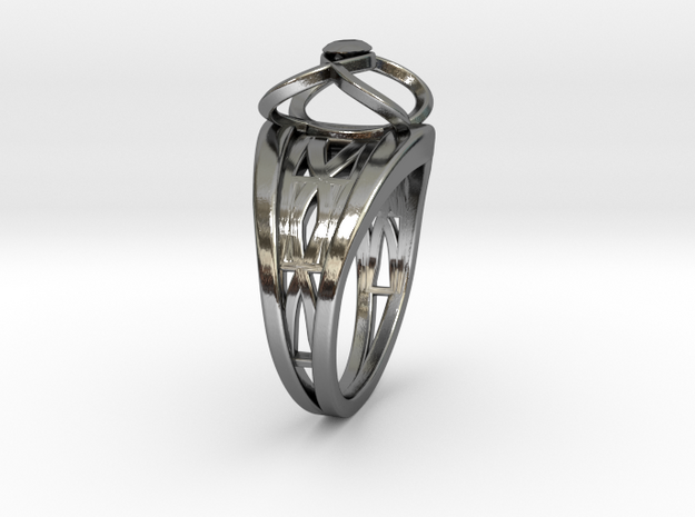 Tangentoidal Crown Curve Twin Ring in Fine Detail Polished Silver