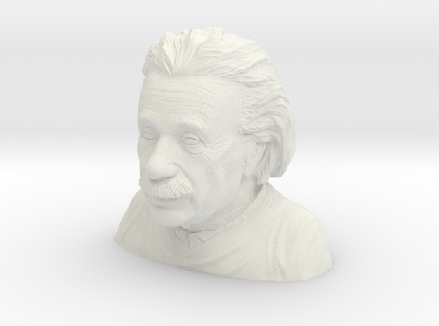1/6 Einstein Bust (Solid) in White Natural Versatile Plastic