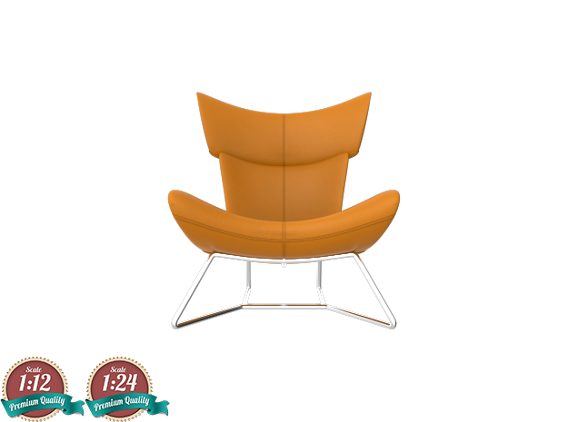 Miniature Imola Chair - Bo Concept in White Natural Versatile Plastic: 1:12