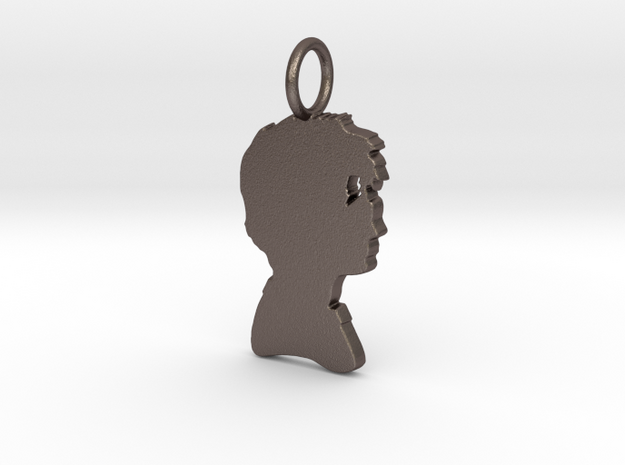Harry Silhouette Pendant in Polished Bronzed Silver Steel