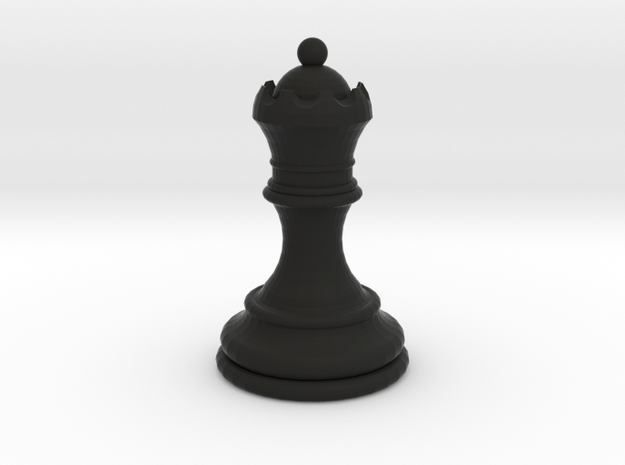 Chess Queen in Black Natural Versatile Plastic