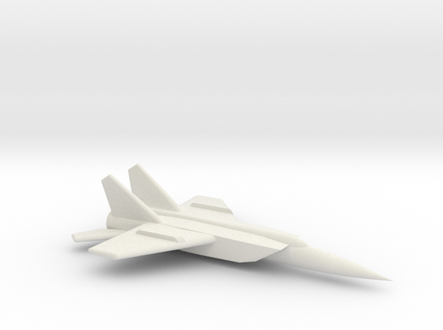 MiG-25 (Foxbat) Jet Fighter in White Natural Versatile Plastic: Medium