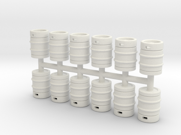 Beer Barrel. 1:64 Scale  in White Natural Versatile Plastic