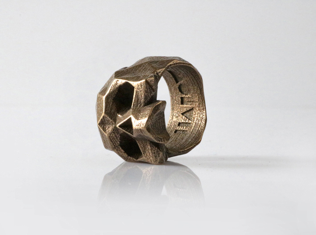 HAROW-SKULL-RING / Size - XS in Polished Bronze Steel