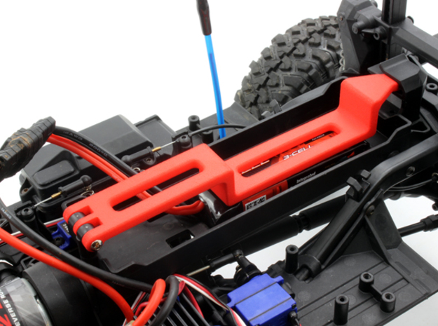 Traxxas-compatible TRX 4 Mini LiPo Battery Strap in Red Processed Versatile Plastic: 1:10