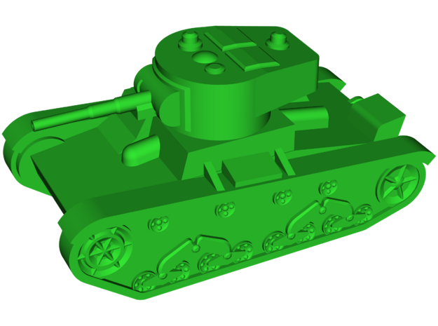 T-26 Model 1933 Light Tank in White Natural Versatile Plastic: Small