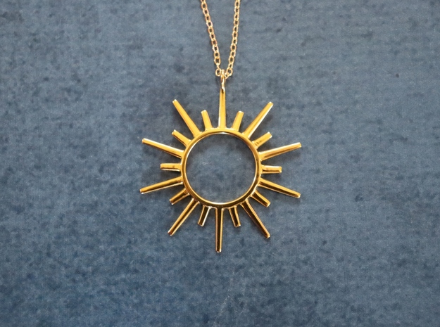 Sun Rays Pendant in 18k Gold Plated Brass