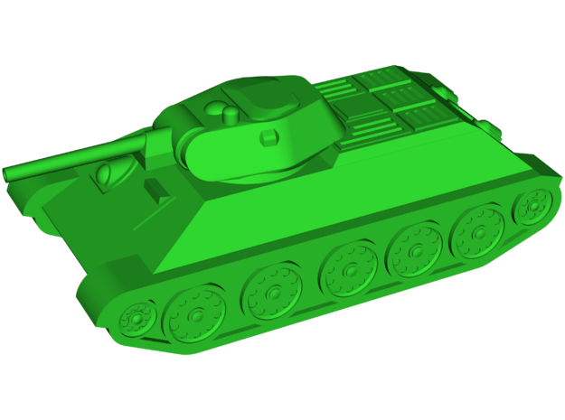 T-34-76 Model 1941 Medium Tank in White Natural Versatile Plastic: Small