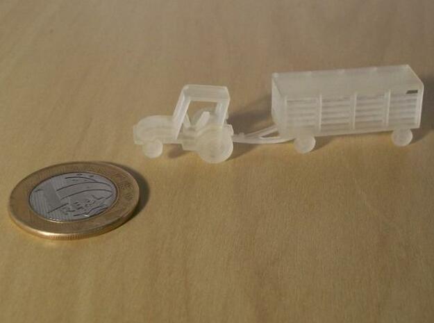 007A 1/144 Tractor & Trailer  in White Natural Versatile Plastic