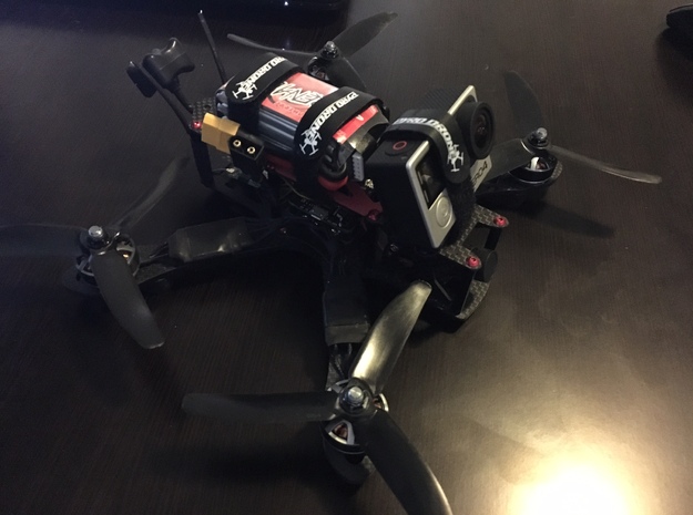 GoPro 3, 4 "Minamalist" 25º Quad/Drone Mount in Black Natural Versatile Plastic