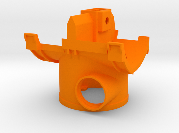 Wurfradgehäuse für Doppelschleuder (Bruder Umbau) in Orange Processed Versatile Plastic