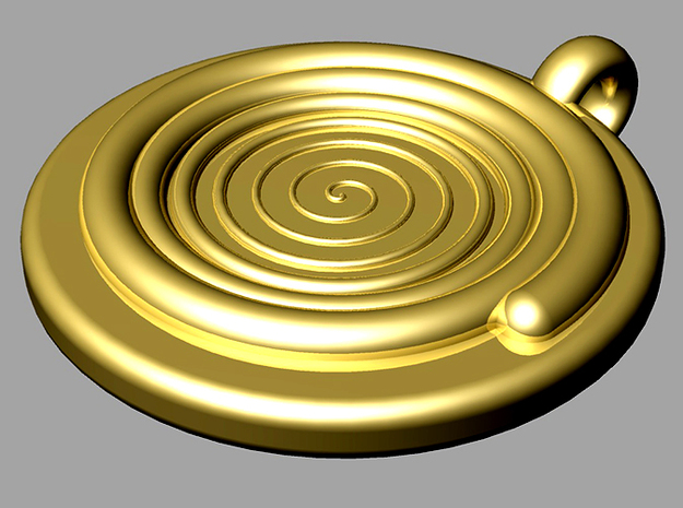 spiral pendant II (bigger edition) in Natural Brass