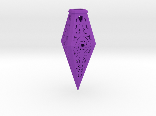 Hollow Rune Diamond  in Purple Processed Versatile Plastic