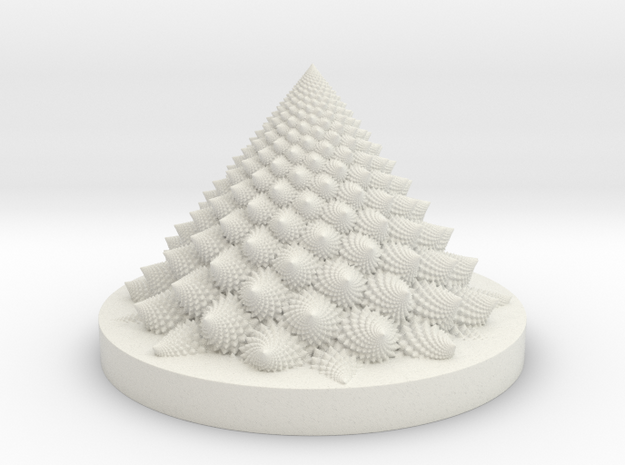Romanesco fractal Bloom zoetrope (backwards) in White Natural Versatile Plastic: Medium