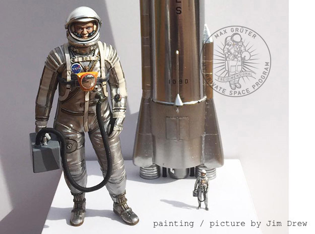 Mercury Astronaut Standing in White Natural Versatile Plastic: 1:12