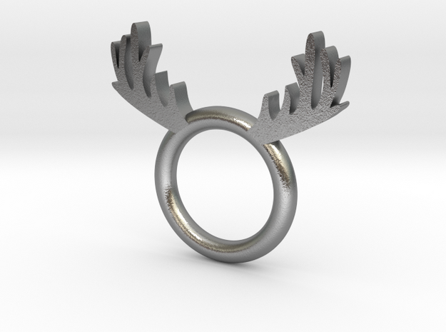 Deer_Ring in Natural Silver: 6 / 51.5