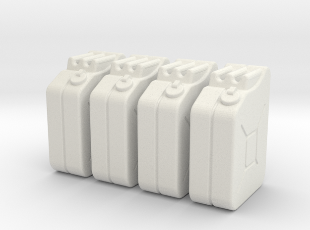 1:35th Scale Jerry Can 4 Pack in White Natural Versatile Plastic
