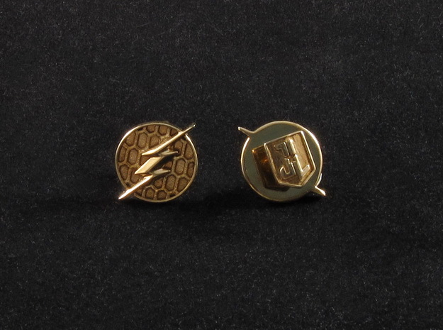 Flash cufflinks in Polished Brass