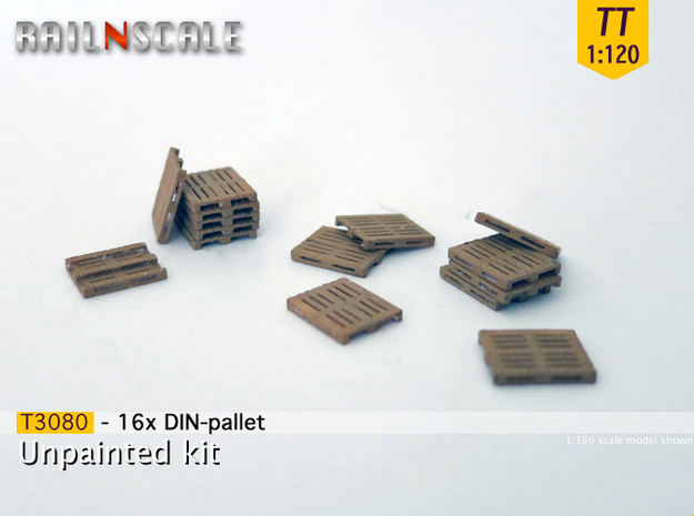16x DIN-pallet (TT 1:120) in Tan Fine Detail Plastic