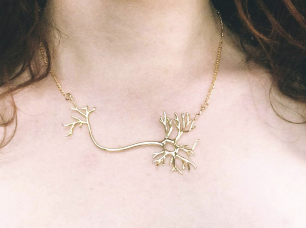 Neuron Necklace  in 14k Gold Plated Brass