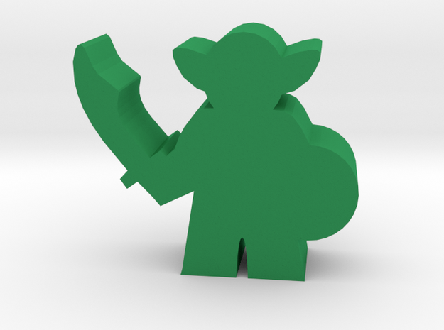 Game Piece, Goblin Warrior in Green Processed Versatile Plastic