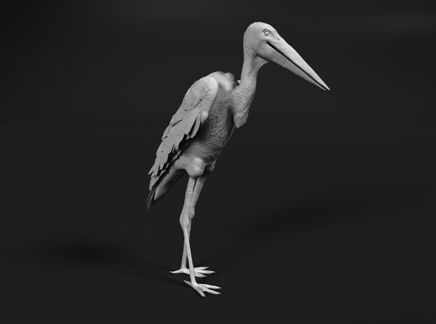 Marabou Stork 1:9 Standing in White Natural Versatile Plastic