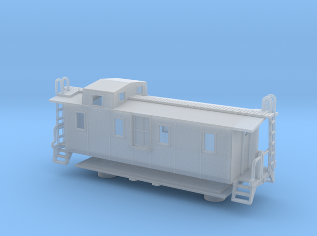 Illinois Central Side Door Caboose II - Nscale in Tan Fine Detail Plastic