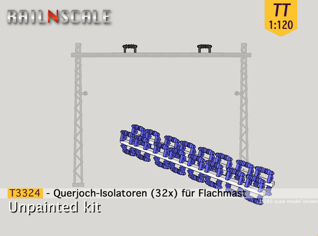 32x Isolatoren für Querjoche (TT 1:120) in Tan Fine Detail Plastic
