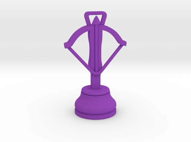 Single Small Chess Crossbow / Pawn of Dabbabah in Purple Processed Versatile Plastic