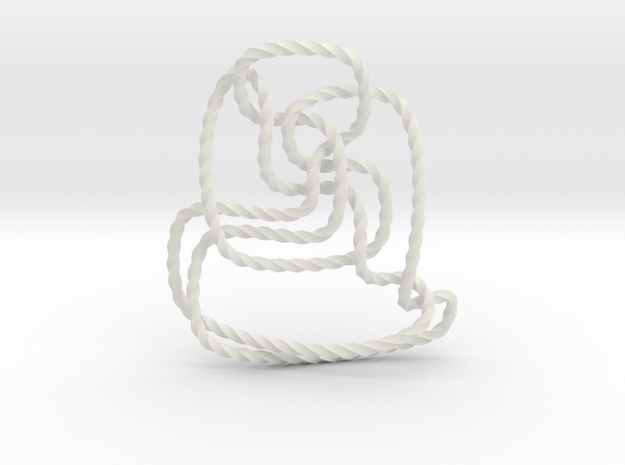 Thistlethwaite unknot (Twisted square) in White Natural Versatile Plastic: Extra Small