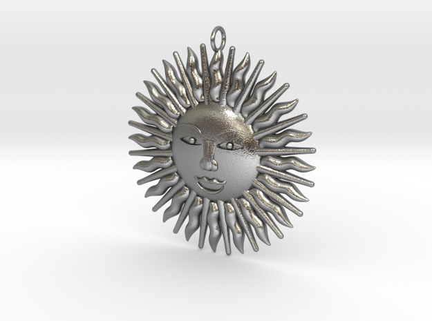 Sonne_5cm in Natural Silver