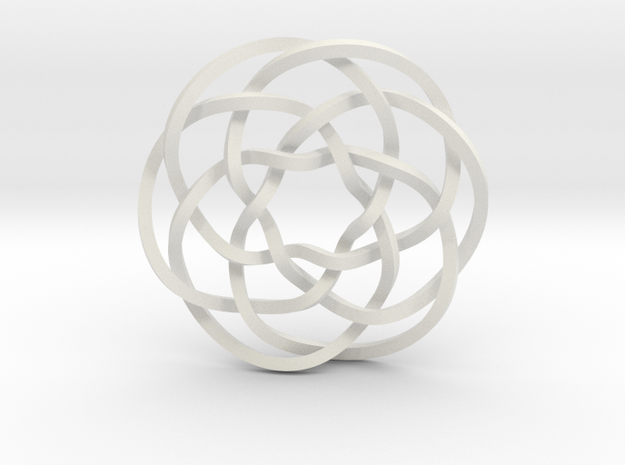 Rose knot 6/5 (Square) in White Natural Versatile Plastic: Extra Small