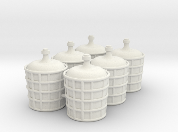 Big jars for chemicals 6x in White Natural Versatile Plastic: 1:35
