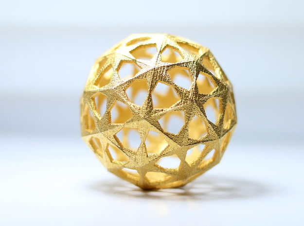 Star Sphere in Polished Gold Steel