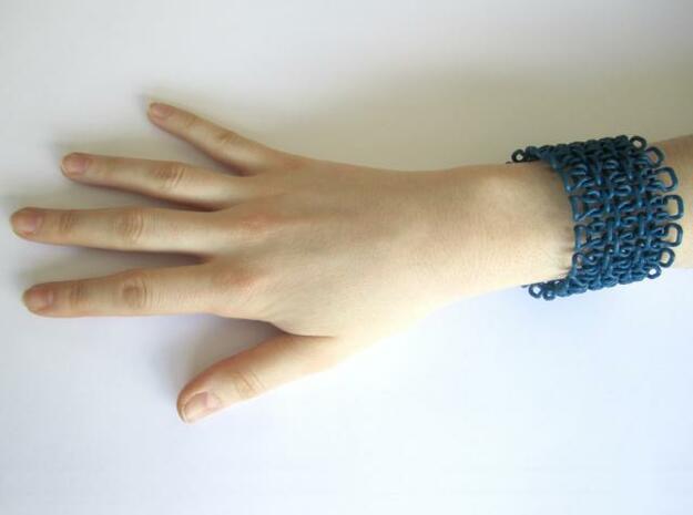 Stitch Bracelet - M in Blue Processed Versatile Plastic